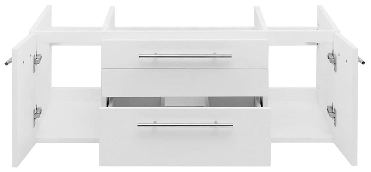 Fresca FCB6142WH-VSL Fresca Lucera 42" White Wall Hung Vessel Sink Modern Bathroom Cabinet