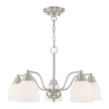Livex Lighting 53855-91 Transitional Five Light Chandelier/Ceiling Mount from Somerville Collection in Pwt, Nckl, B/S, Slvr. Finish, Brushed Nickel