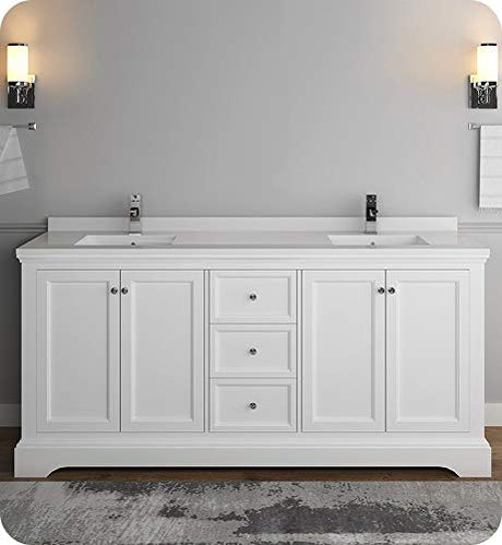 Fresca FCB2472WHM-CWH-U Double Sink Cabinet with Sinks