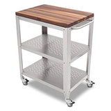 John Boos WAL-CU-CULART30 Cucina Culinarte Kitchen Cart with Removable Walnut Top, 30" W x 20" D 35" H