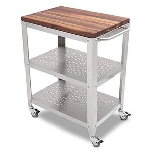 John Boos WAL-CU-CULART30 Cucina Culinarte Kitchen Cart with Removable Walnut Top, 30" W x 20" D 35" H