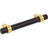 Jeffrey Alexander 596MBBG 96 mm Center-to-Center Matte Black with Brushed Gold Key Grande Cabinet Bar Pull