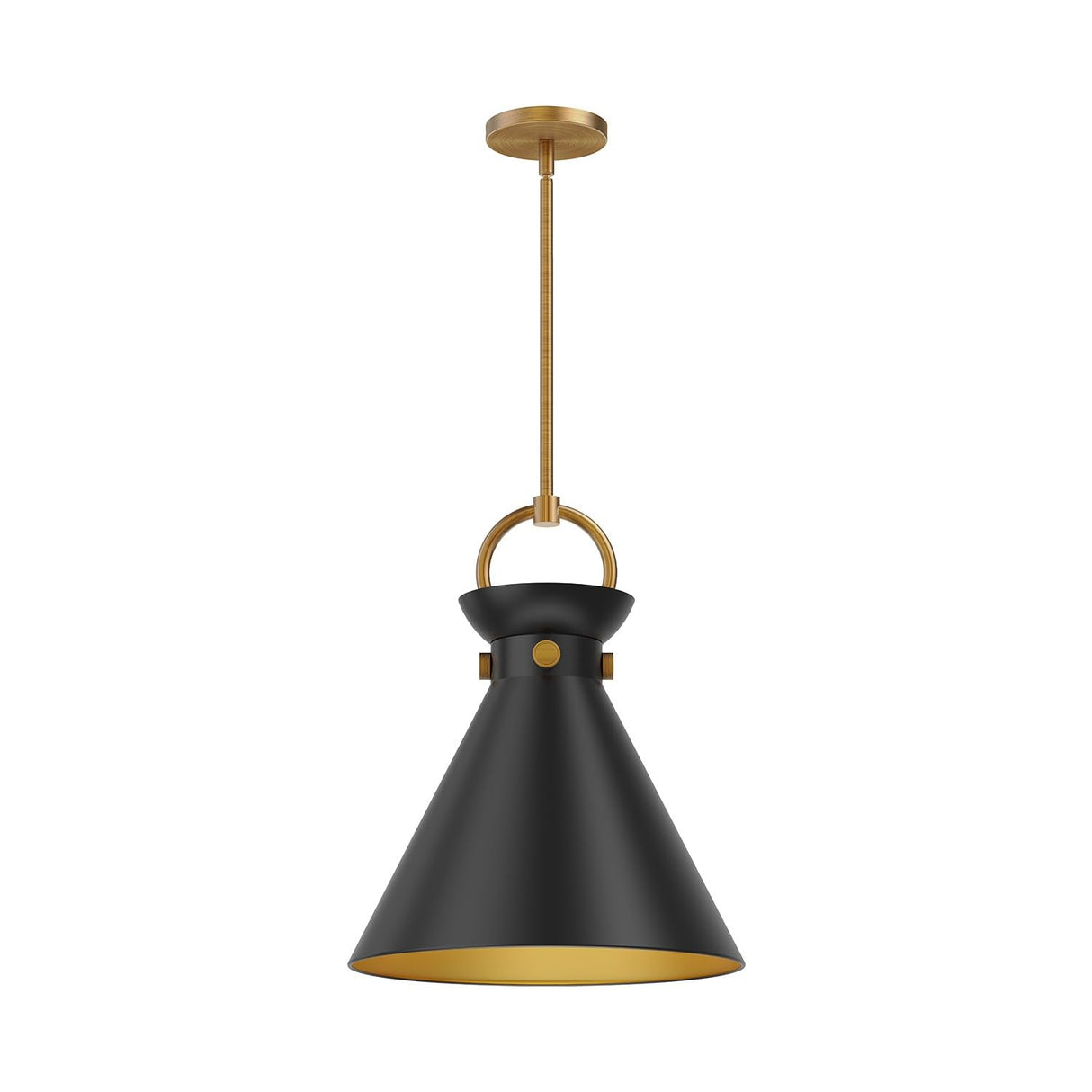 Alora PD412014AGMB EMERSON 14" PENDANT AGED GOLD MATTE BLACK E26 60W