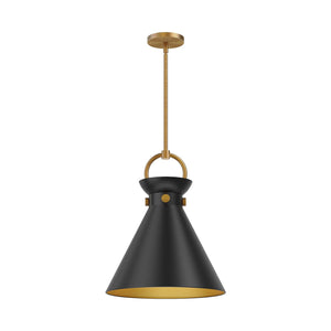 Alora PD412014AGMB EMERSON 14" PENDANT AGED GOLD MATTE BLACK E26 60W
