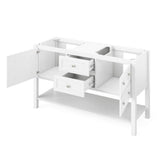 Jeffrey Alexander VKITADL60WHWCR 60" White Adler Vanity, double bowl, White Carrara Marble Vanity Top, two undermount rectangle bowls