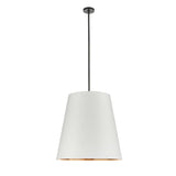 Alora PD311025UBWG CALOR PENDANT 3 LIGHT URBAN BRONZE WHITE LINEN WITH GOLD PARCHMENT