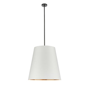 Alora PD311025UBWG CALOR PENDANT 3 LIGHT URBAN BRONZE WHITE LINEN WITH GOLD PARCHMENT