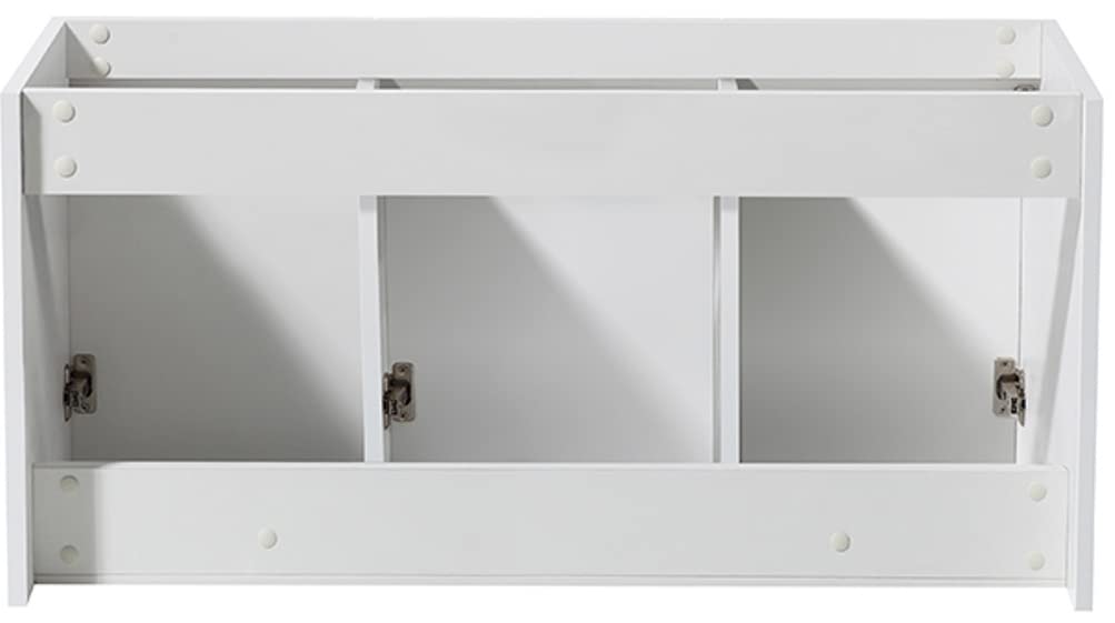 Fresca FCB8092WH-D Fresca Vista 48" White Wall Hung Double Sink Modern Bathroom Cabinet