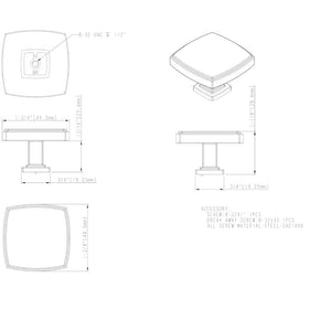 Jeffrey Alexander 141L-MB 1-3/4" Overall Length Matte Black Square Renzo Cabinet Knob