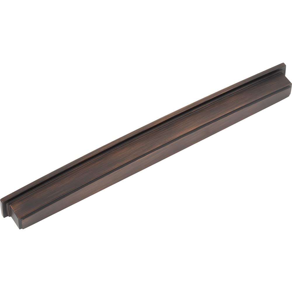 Jeffrey Alexander 141-305DBAC 305 mm Center Brushed Oil Rubbed Bronze Square-to-Center Square Renzo Cabinet Cup Pull