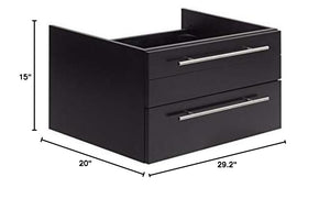 Fresca FCB6130ES-UNS Fresca Lucera 30" Espresso Wall Hung Undermount Sink Modern Bathroom Cabinet
