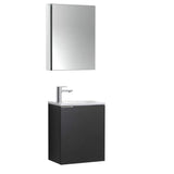 Fresca FVN8003BW Fresca Valencia 20" Black Wall Hung Modern Bathroom Vanity w/ Medicine Cabinet