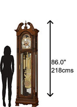 Howard Miller Baldwin Floor Clock 611-200 - Cherry Bordeaux Grandfather Vertical Home Decor with Illuminated Case & Cable-Driven Single-Chime Movement