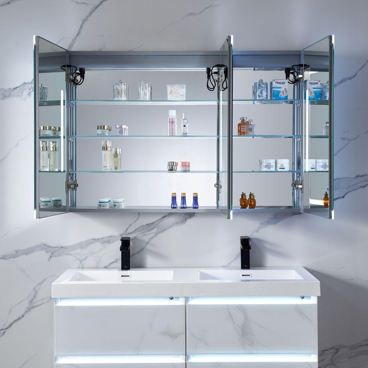 Capella LED Medicine Cabinet – Smart Vanity Mirror with Adjustable LED and Defogger