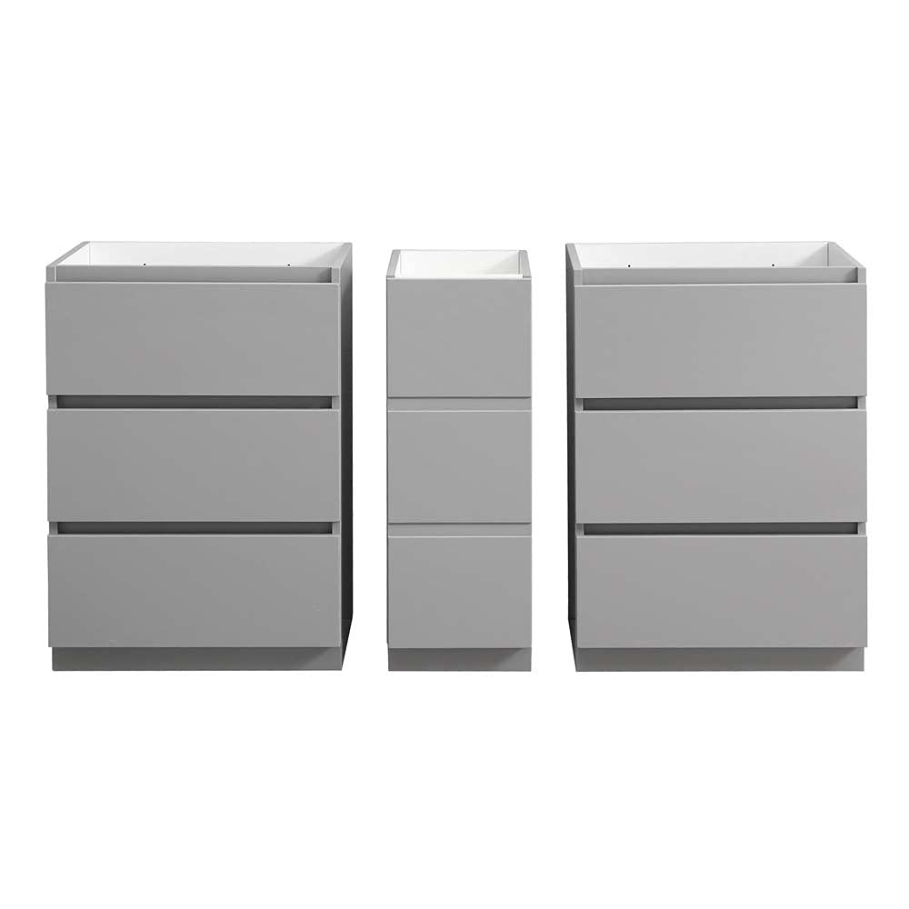 Fresca FCB93-241224GR-D Fresca Lazzaro 60" Gray Free Standing Double Sink Modern Bathroom Cabinet