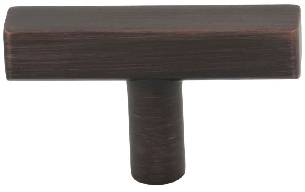 Jeffrey Alexander 845T-DBAC 2" Brushed Oil Rubbed Bronze Dominique Cabinet "T" Knob
