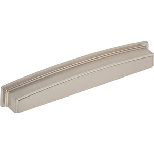 Jeffrey Alexander 141-192SN 192 mm Center Satin Nickel Square-to-Center Square Renzo Cabinet Cup Pull
