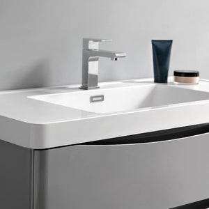 Fresca FVN9036GRG Fresca Tuscany 36" Glossy Gray Wall Hung Modern Bathroom Vanity w/ Medicine Cabinet