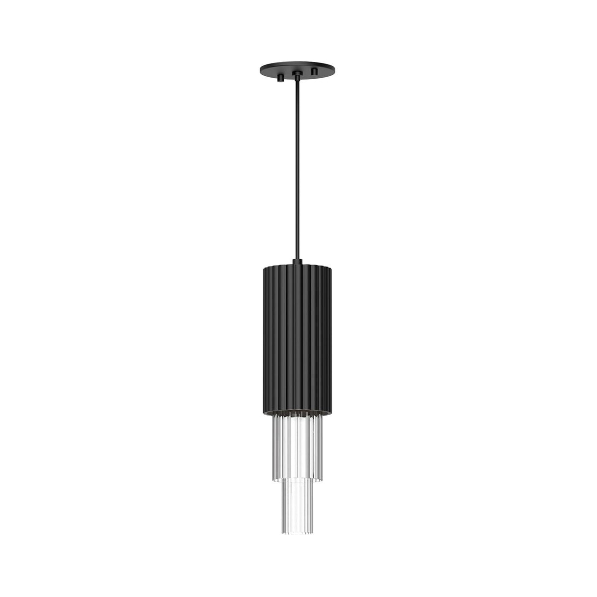 Alora PD502204AGCR BORDEAUX 4" PD AGED BRASS CLEAR RIBBED GLASS CORD 72 LED 3000K 90CRI 10W