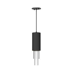 Alora PD502204AGCR BORDEAUX 4" PD AGED BRASS CLEAR RIBBED GLASS CORD 72 LED 3000K 90CRI 10W