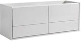 Fresca FCB9260WH-D Fresca Catania 60" Glossy White Wall Hung Double Sink Modern Bathroom Cabinet