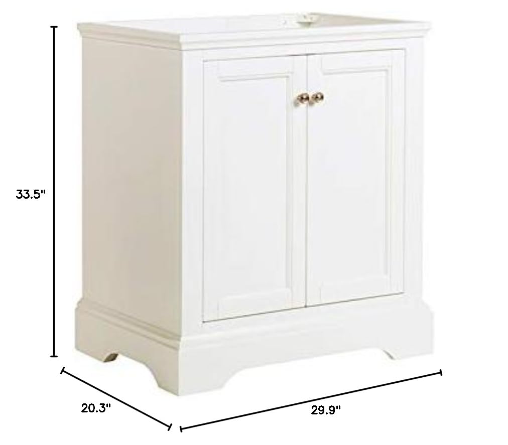 Fresca FCB2430WHM Fresca Windsor 30" Matte White Traditional Bathroom Cabinet