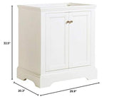 Fresca FCB2430WHM Fresca Windsor 30" Matte White Traditional Bathroom Cabinet