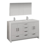 Fresca FVN9460DGO-D Fresca Imperia 60" Dark Gray Oak Free Standing Double Sink Modern Bathroom Vanity w/ Medicine Cabinet