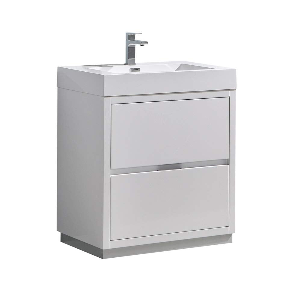 Fresca FCB8430WH-I Fresca Valencia 30" Glossy White Free Standing Modern Bathroom Vanity