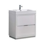 Fresca FCB8430WH-I Fresca Valencia 30" Glossy White Free Standing Modern Bathroom Vanity