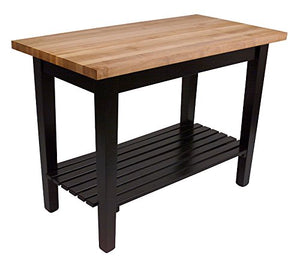 John Boos C3624-S-N Classic Country Kitchen Work Table, 36" W X 24" D 35" H with 1.75" Thick Top, Cream Finish, Natural Painted Base