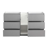 Fresca FCB93-241224GR-D Fresca Lazzaro 60" Gray Free Standing Double Sink Modern Bathroom Cabinet