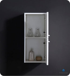 Fresca FST8091WH Fresca White Bathroom Linen Side Cabinet w/ 2 Storage Areas