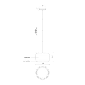 Kuzco PD70615-SM/BN ENKEL 15" PD Smoked/Brushed Nickel 120V TRIAC/ELV LED 3000K 90CRI 39W