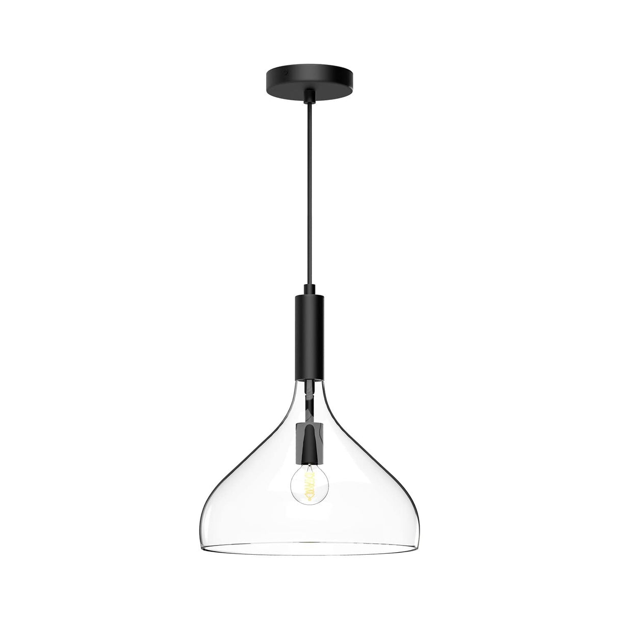 Alora PD532312AGCL BELLEVIEW 12" PD AGED BRASS CLEAR GLASS CORD 72 1X60W E26