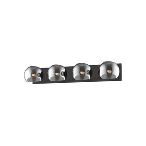 Alora VL548431MBSM WILLOW 31" VL MATTE BLACK SMOKED GLASS 4X60W E12