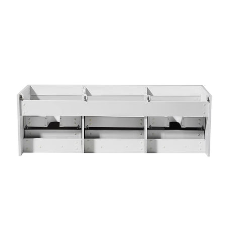 Fresca FCB8041TK Fresca Mezzo 60" Teak Wall Hung Single Sink Modern Bathroom Cabinet