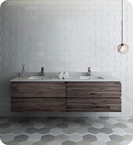 Fresca FCB31-3636ACA Fresca Formosa 70" Wall Hung Double Sink Modern Bathroom Cabinet