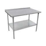 John Boos ST6R1.5-2430GSK 16/300 Stainless Top Work Table 30"W x 24"D with 1-1/2" Rear Turn Up & Galvanized Undershelf