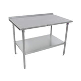John Boos ST6R1.5-3696SSK 16/300 Stainless Top Work Table 96"W x 36"D with 1-1/2" Rear Turn Up & Undershelf