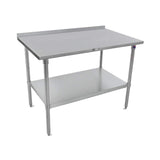 John Boos ST6R1.5-2430SSK 16/300 Stainless Top Work Table 30"W x 24"D with 1-1/2" Rear Turn Up & Undershelf