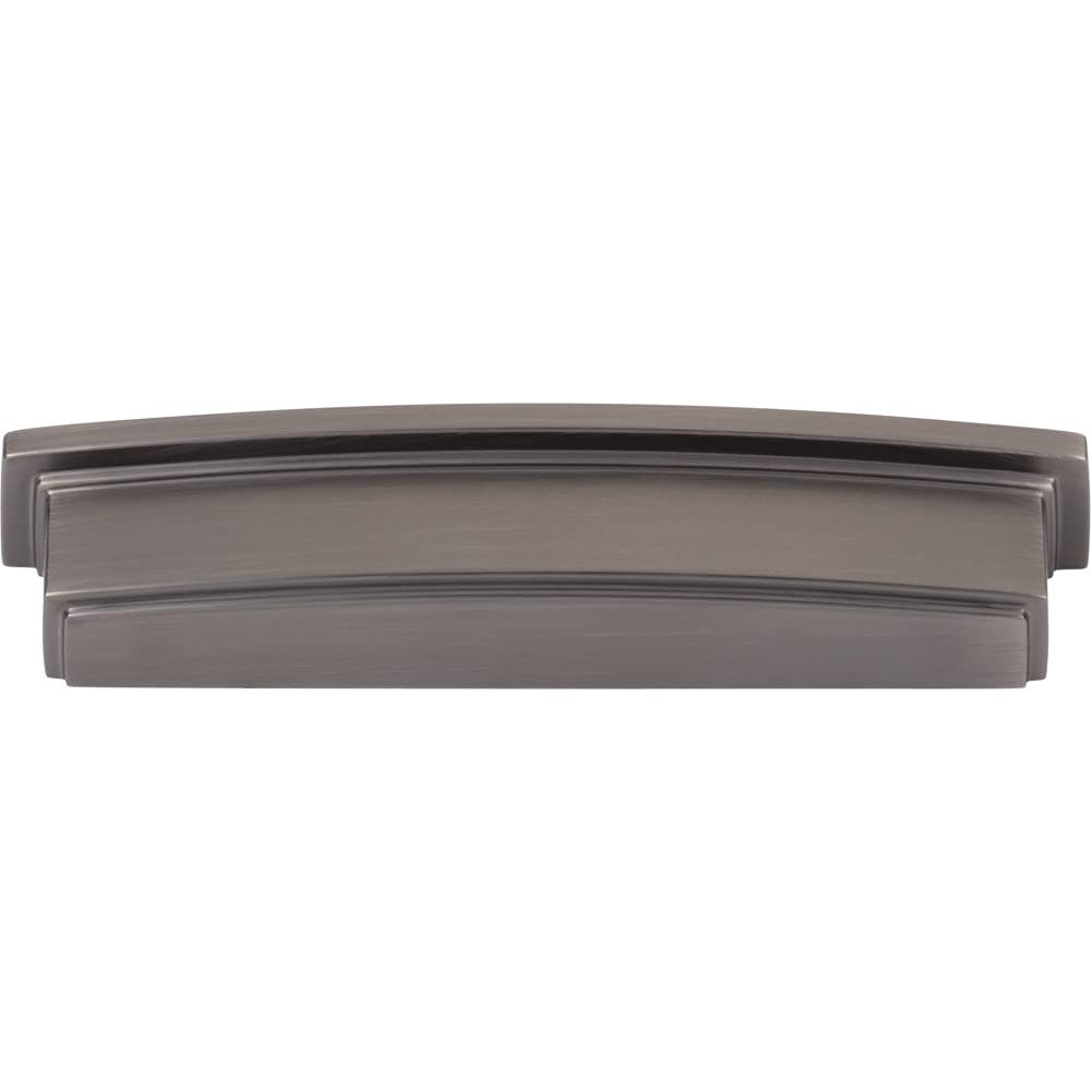 Jeffrey Alexander 141-128BNBDL 128 mm Center Brushed Pewter Square-to-Center Square Renzo Cabinet Cup Pull