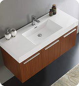 Fresca FCB8092TK Fresca Vista 48" Teak Wall Hung Modern Bathroom Cabinet