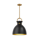 Alora PD411314AGMB WALDO 14" PENDANT AGED GOLD MATTE BLACK E26 60W