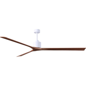 Matthews Fan NKXL-MWH-WA-90 Nan XL 6-speed ceiling fan in Matte White finish with 90” solid walnut tone wood blades