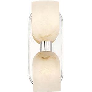 Alora WV338902PNAR LUCIAN 11" WV POLISHED NICKEL ALABASTER  2 X 60W E12