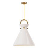 Alora PD412518AGGO EMERSON 18" PENDANT AGED GOLD GLOSSY OPAL GLASS E26 60W
