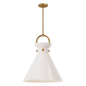 Alora PD412518AGGO EMERSON 18" PENDANT AGED GOLD GLOSSY OPAL GLASS E26 60W