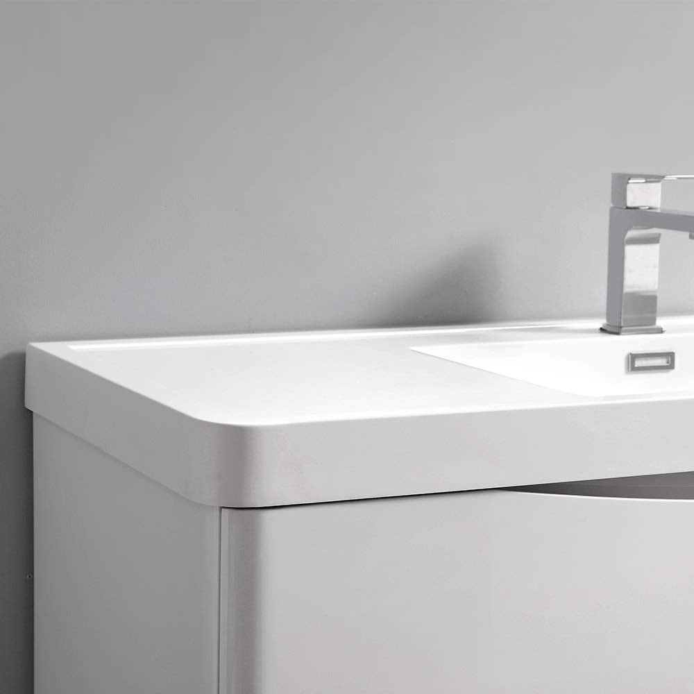 Fresca FCB9040RW-I Fresca Tuscany 40" Rosewood Wall Hung Modern Bathroom Cabinet w/ Integrated Sink