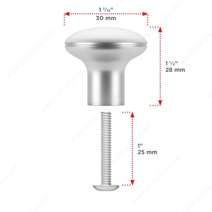 Richelieu BP62431145 Modern Plastic Knob